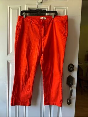 Orange Cropped Skinny Jeans, Route 66, sz 14